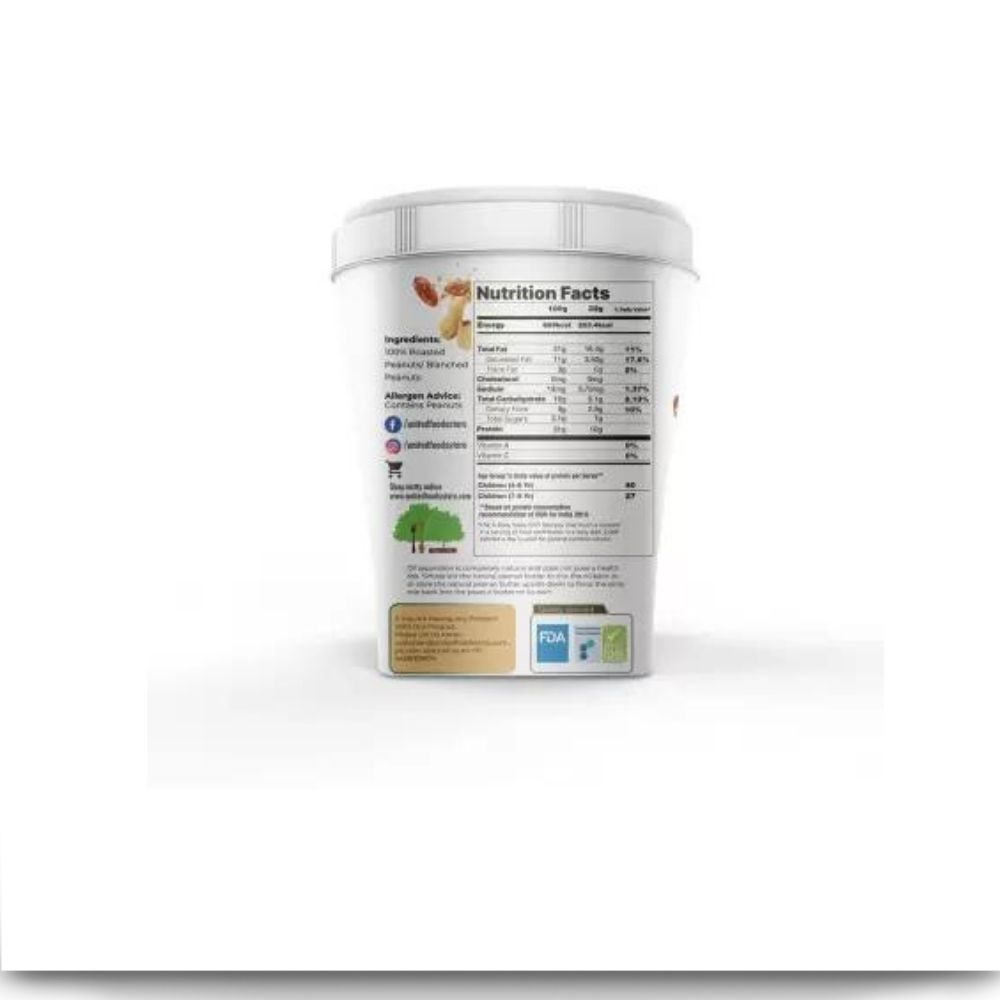 Nutty Unsweetened Roasted Peanut Butter Creamy (510g) - Image 2