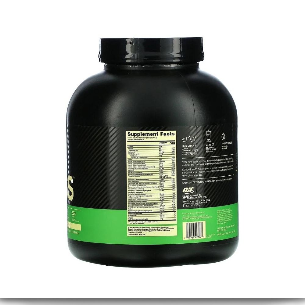 Optimum Nutrition, Serious Mass, Chocolate, 6 lbs - Image 2
